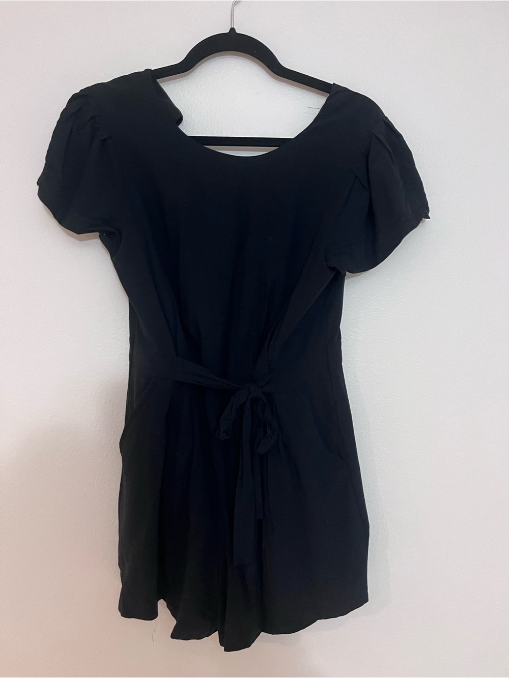 Classic Black Tie-Waist Women's Romper